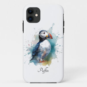 Funda Para iPhone 11 Loro común en acuarela personalizable