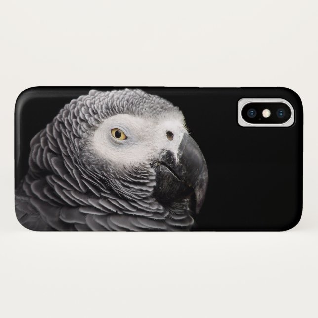 Funda De Case-Mate Para iPhone Loro gris africano (Reverso (horizontal))