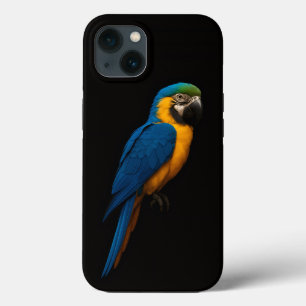 Funda Para iPhone 13 Loro Guacamayo Azul y Amarillo para iPhone 13 Blac