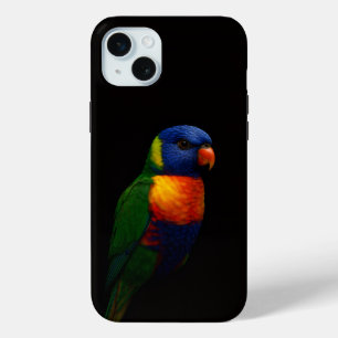 Funda Para iPhone 15 Mini Loro Lorikeet Negro 4 Luxe