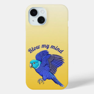 Funda Para iPhone 15 Loro Volador Azul Gráfico Amarillo