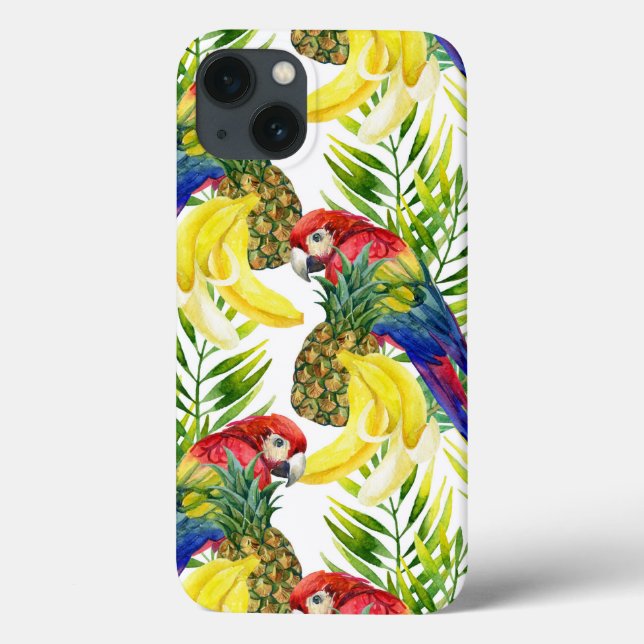 Funda De Case-Mate Para iPhone Loros y fruta tropical (Reverso)