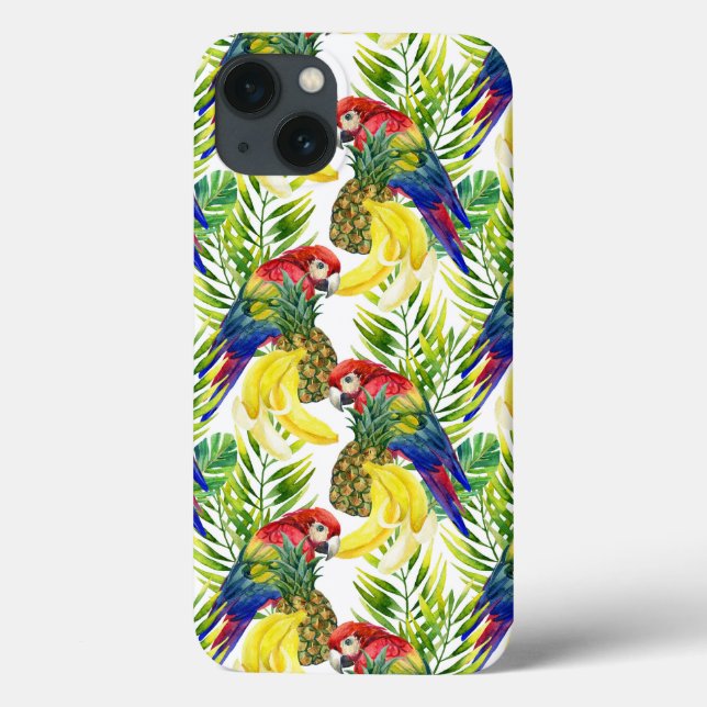 Funda De Case-Mate Para iPhone Loros y fruta tropical (Reverso)