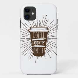 FUNDA PARA iPhone 11 LOS ADICTOS AL CAFÉ SE UNEN