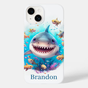 Funda Para iPhone 14 De Case-Mate los amantes del tiburón fresco añaden nombre