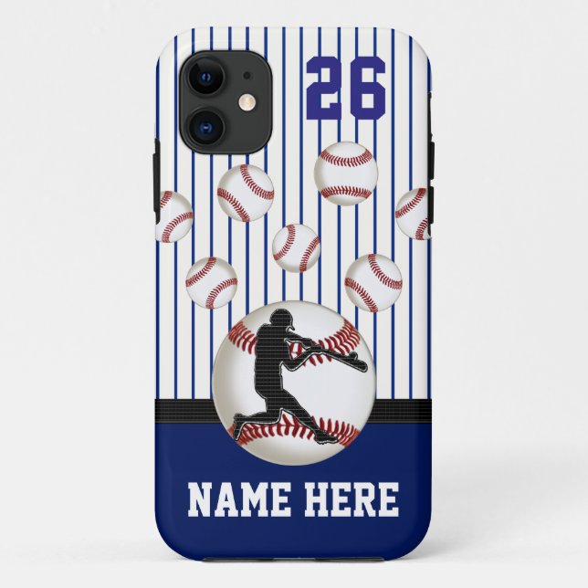Funda De Case-Mate Para iPhone Los casos de iPhone de béisbol personalizados son  (Reverso)