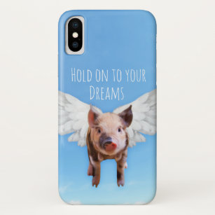 Funda Para iPhone X Los cerdos divertidos pudieron volar