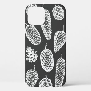 Funda Para iPhone 12 Los conos de pino dibujaron a mano un patrón impec