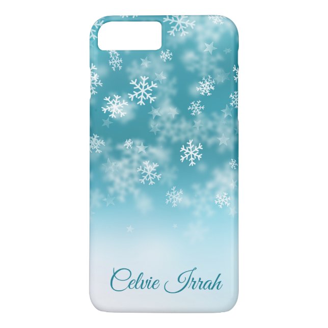 Funda De Case-Mate Para iPhone Los copos de nieve elegantes personalizaron la (Reverso)