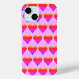 Funda Para iPhone 15 Los corazones rosados morados aman el Día de San V
