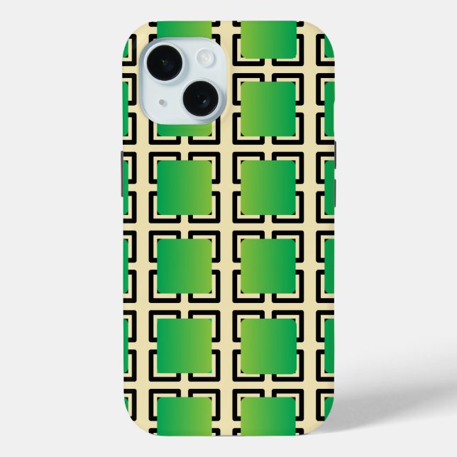 Funda De Case-Mate Para iPhone Los cuadrados del gradiente verde (Reverso )