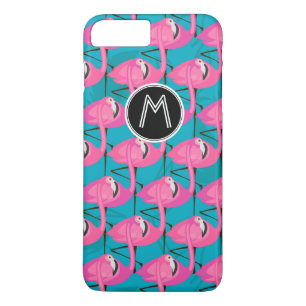 Funda Para iPhone 8 Plus/7 Plus Los flamencos de neón el   añaden su inicial