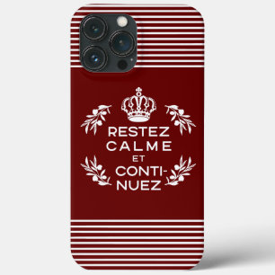 Funda Para iPhone 13 Pro Max los franceses rojos y blancos mantienen la calma y