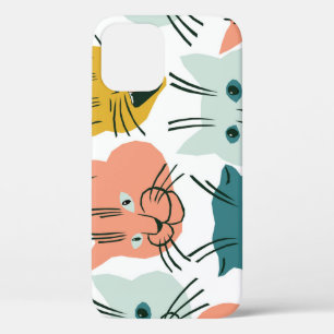 Funda Para iPhone 12 Los Gatos Se Enfrentan A Un Gracioso Patrón Vintag