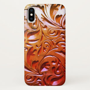 Funda Para iPhone X Los granos de madera tallada se ven abstractos ele