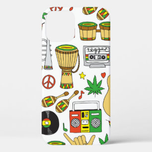 Funda Para iPhone 12 Los instrumentos musicales son un patrón sin fisur