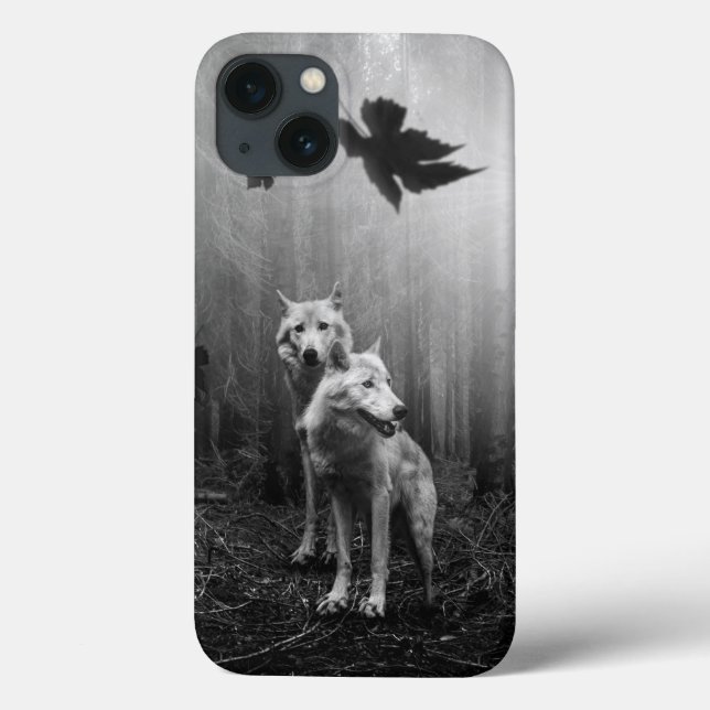 Funda De Case-Mate Para iPhone Los maravillosos lobos blancos y negros nos dejan  (Reverso)
