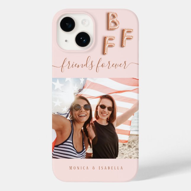 Funda De Case-Mate Para iPhone Los mejores amigos subió la foto de oro con nombre (Reverso )