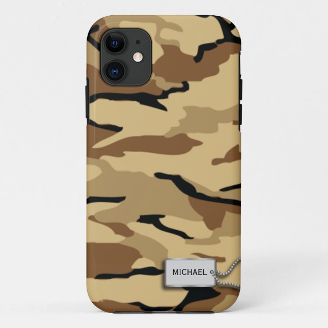 Funda De Case-Mate Para iPhone Los militares de la arena del desierto camuflan (Reverso)