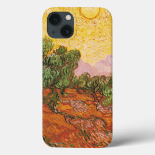 Funda Para iPhone 13 Los olivos de Van Gogh con el cielo amarillo y el