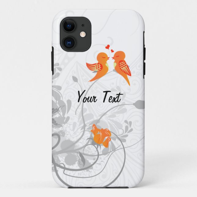 Funda De Case-Mate Para iPhone Los pájaros del amor - personalice (Reverso)
