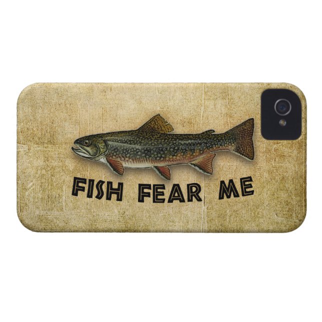 Funda De Case-Mate Para iPhone Los pescados me temen pesca divertida (Reverso Horizontal)