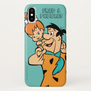 Funda Para iPhone X Los Picapiedra   Fred y Pebbles Flintstone