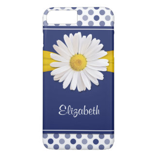 Funda Para iPhone 8 Plus/7 Plus Los puntos de polka marean a la marina azul amaril
