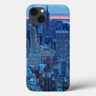 Funda Para iPhone 13 Los rascacielos de Manhattan se encienden