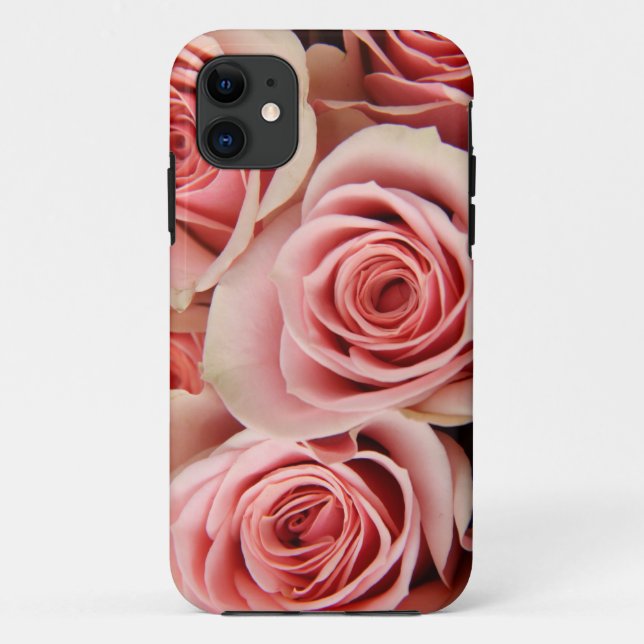 Funda De Case-Mate Para iPhone Los rosas florales, rosados, pétalos alisan como (Reverso)