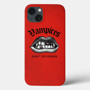 Funda Para iPhone 13 Los vampiros no preparan platos Gótico rojo gracio