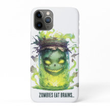 Los zombies comen cerebros. Fantasma Halloween Jar