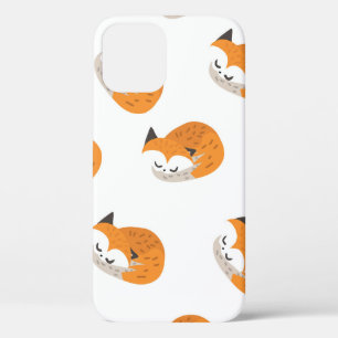 Funda Para iPhone 12 Los zorros adorables duermen en un fondo blanco. M