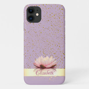 Funda Para iPhone 11 Lotus con franja de confeti dorado