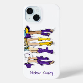 Funda Para iPhone 15 Louisiana Ladies Moda Cowboy Boot Purple Yellow