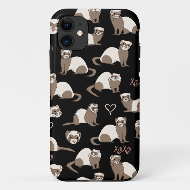 Funda De Case-Mate Para iPhone Love Ferrets - Black (Reverso)