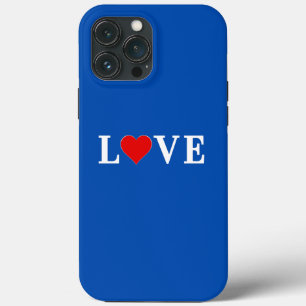 Funda Para iPhone 13 Pro Max LOVE Heart Navy Blue Retro Classic