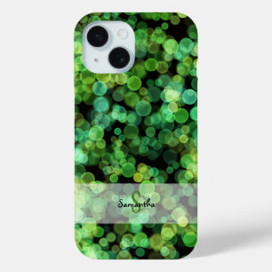 Funda Para iPhone 15 Luces Bokeh en tonos de verde