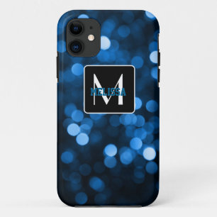 Funda Para iPhone 11 Luces brillantes azules - Personaliza tu propia