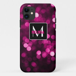 Funda Para iPhone 11 Luces brillantes rosas y moradas