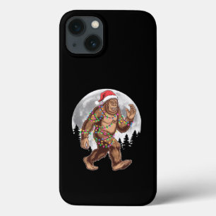 Funda Para iPhone 13 Luces de árbol de Navidad de Bigfoot Santa Navidad