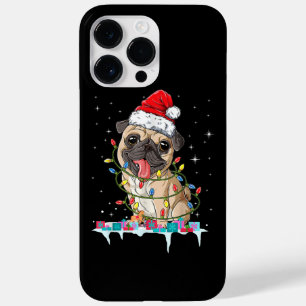 Funda Para iPhone 14 Pro Max De Case-Mate Luces de árbol de Navidad Pug Santa Perro Regalos