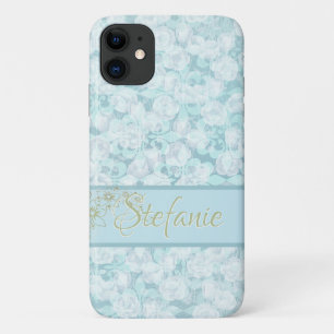 Funda Para iPhone 11 Luces de flores azules de las luces de las luces a