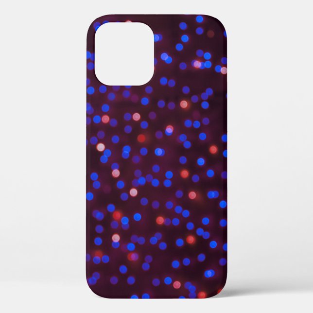 Funda De Case-Mate Para iPhone Luces de navidad, fondo festivo, borroso. (Reverso )