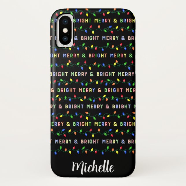Funda De Case-Mate Para iPhone Luces de varios Navidades (Reverso)