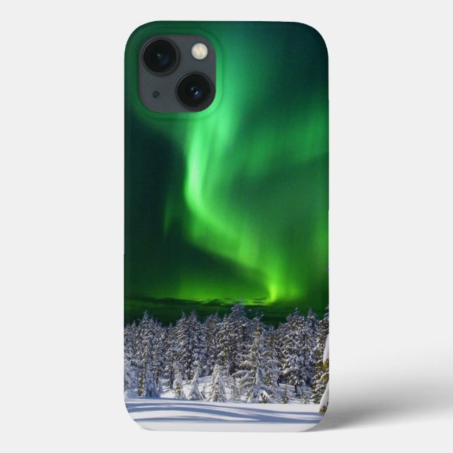 Funda De Case-Mate Para iPhone Luces del norte durante el invierno (Reverso)