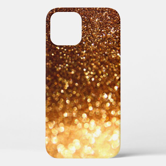 Funda De Case-Mate Para iPhone Luces doradas purpurinas (Reverso )