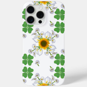 Funda Para iPhone 15 Pro Max Luck Clover con Sunflower y Calla Lily