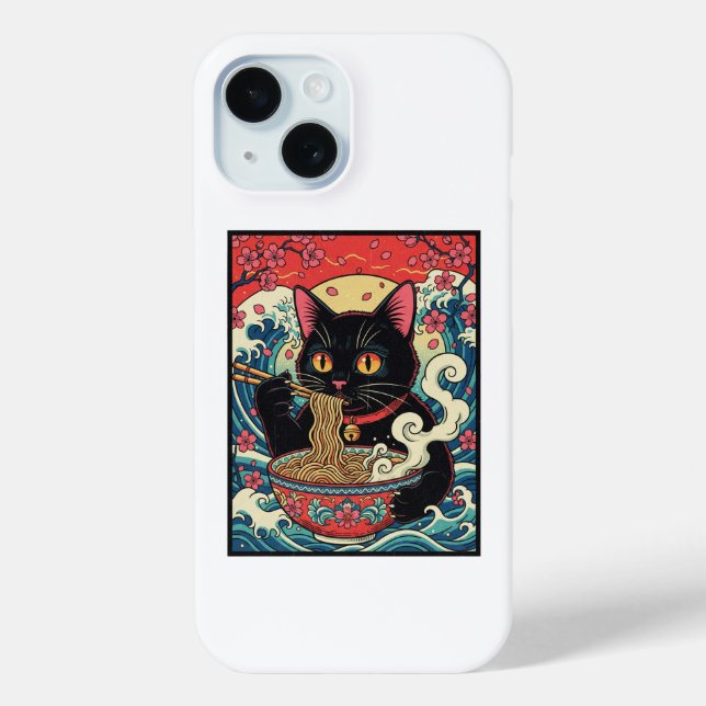 Funda De Case-Mate Para iPhone Lucky Cat Ramen Noodle Art (Reverso )