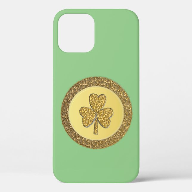 Funda De Case-Mate Para iPhone Lucky Irish Shamrock Gold Coin (Reverso )